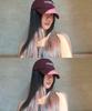 VESTIRYA Ribbon Tie Ball Cap Burgundy