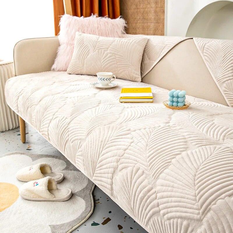 Velvet Sofa Cover Winter Thickening Non-Slip Plush Sofa Full Cover Towel Cloth Breathable Living Room Sofa Furniture Cover