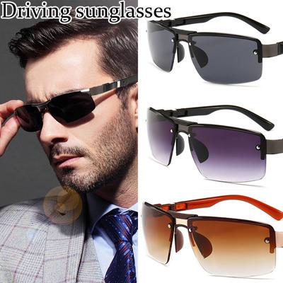 Classic Half Frame Gradient Sunglasses Men Women Fashion Retro Rectangle Driving Sun Glasses Outdoor Eyewear UV400