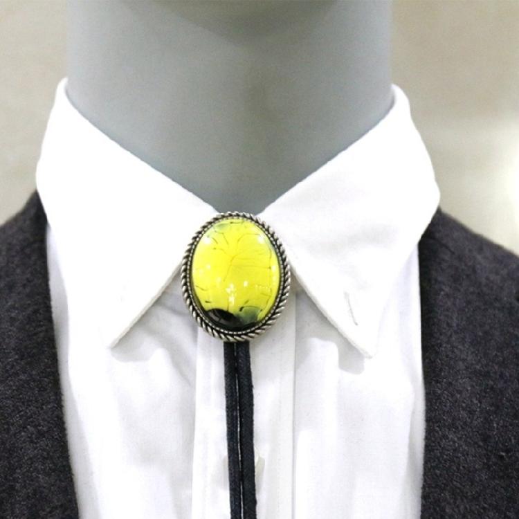 Braided Shoestring Stone Bolo Tie Carved Charm Cowboy Necktie Necklace