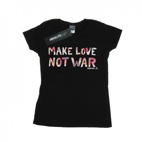 Woodstock Womens/Ladies Make Love Not War Floral Cotton T-Shirt