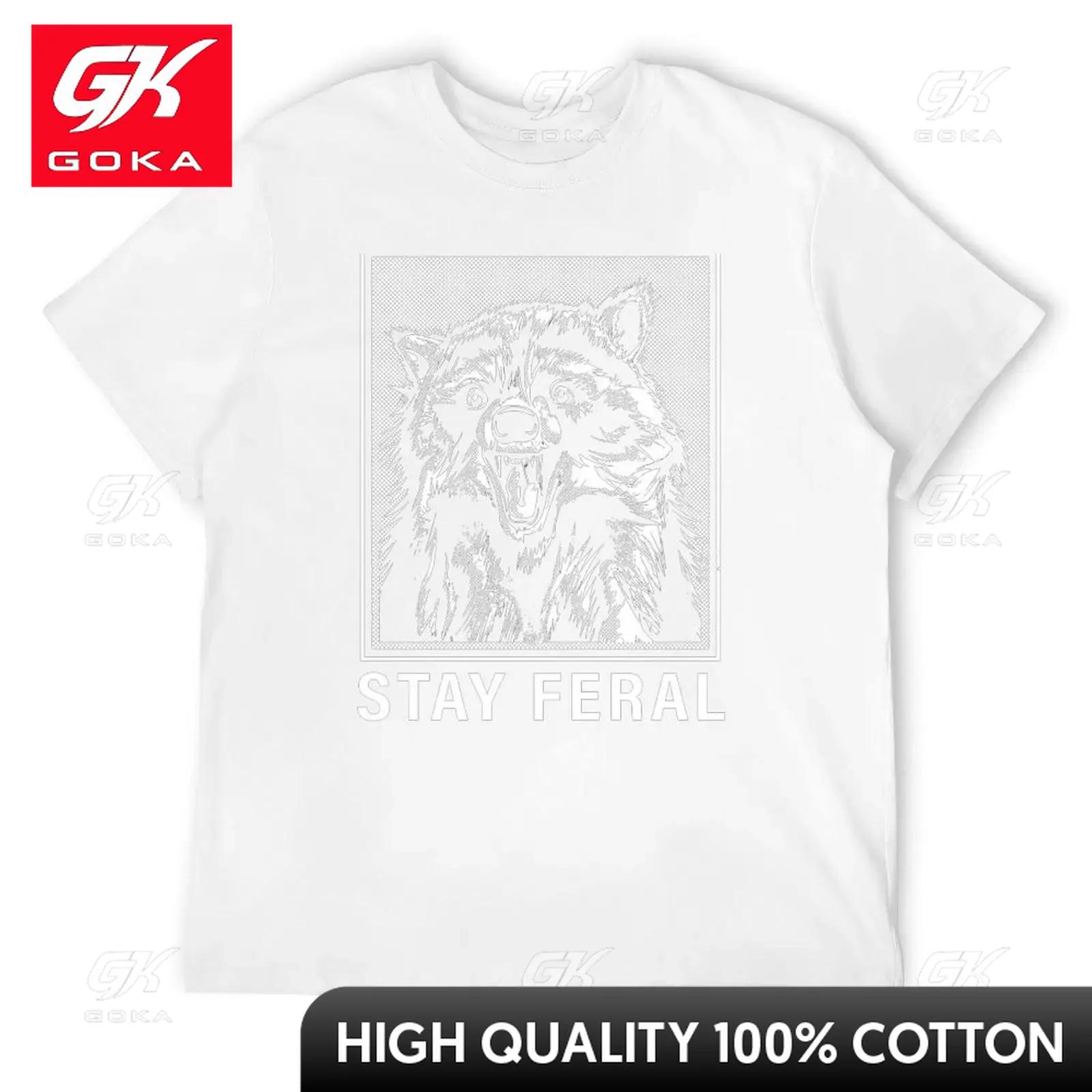 Stay Feral Raccoon TShirt Shirts Graphic Tee Heavyweights Plain White T Shirts Unisex Cute Funny Vintage Graphic T Shirts S