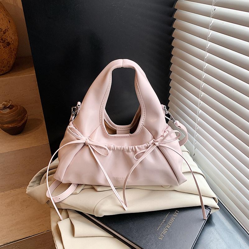 Sweet Bow Red One Shoulder Bags Summer Fashi Women's PU Crossbody Bag 2026 New Versatile Wedding Party Handbags Trend