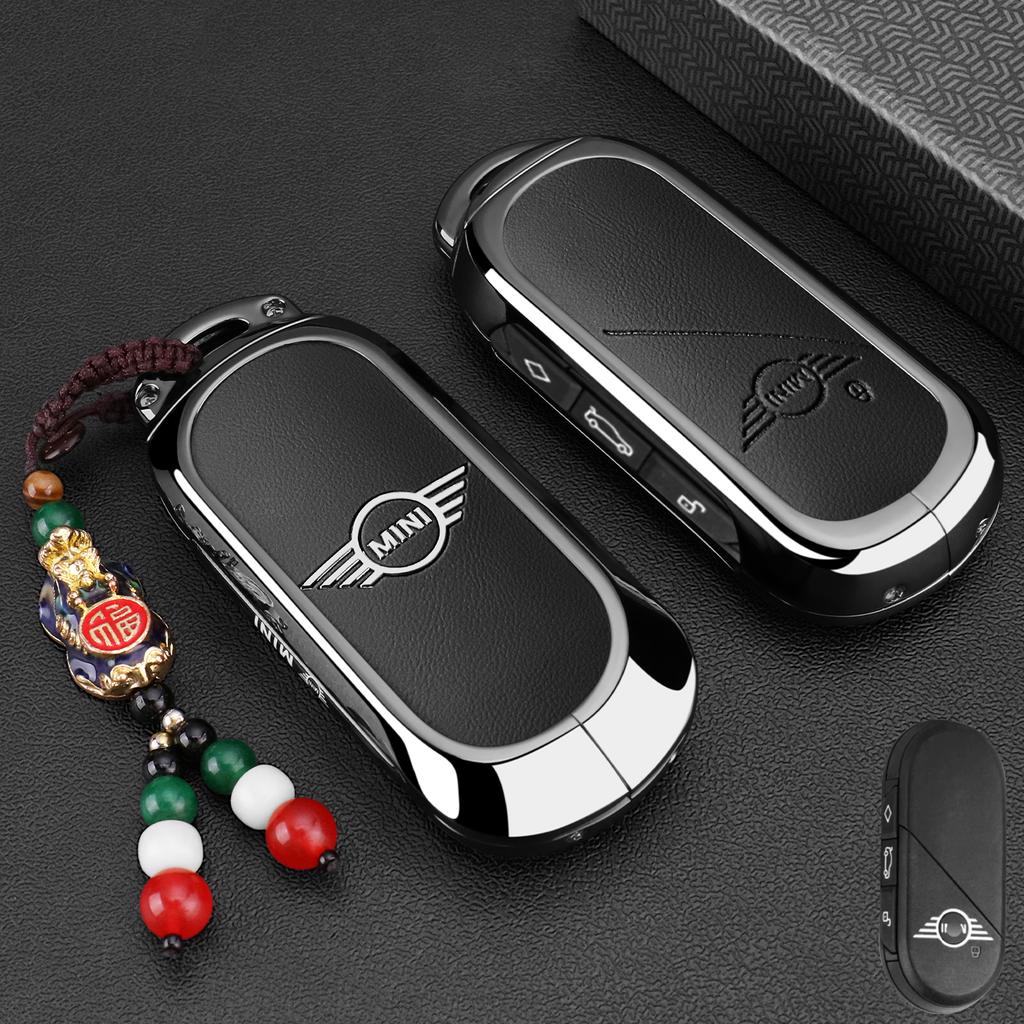 Klíčenka z kožené slitiny pro kryt klíče od auta Fob Pro BMW MINI Cooper Countryman U25 J01 J05 F65 F66 2024 2025 Ochranná Klíčenka