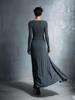 Autumn 2025 European & American One-Shoulder Twist Waist Maxi A-line Dress
