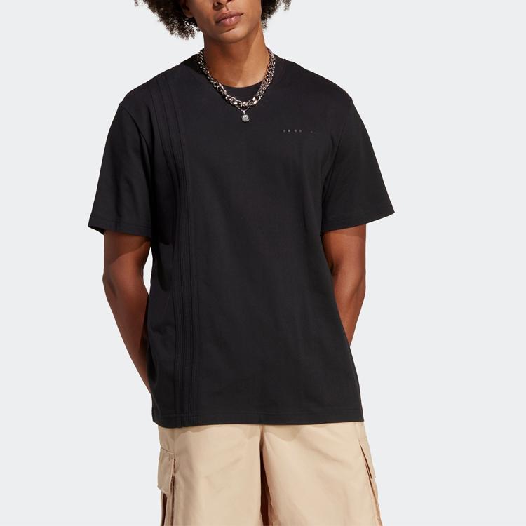 Adidas Originals Rifta City Boy Essential Solid Letter Print Crew Neck Short Sleeve T-Shirt Men Tops Black IC8367
