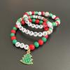 Hand Decoration Acrylic Beaded Bracelet Cute Letter Elastic Bracelet Christmas Bracelets  Women