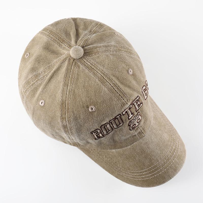 Popular Old Baseball Cap Washed Denim Cloth Hat Edged Sun Hat Men's and Women's New Embroidered Baseball Cap