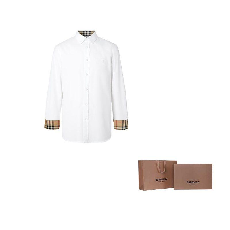 Burberry Slim Fit Monogram Motif Stretch Cotton Poplin Shirt 'White' 80323081