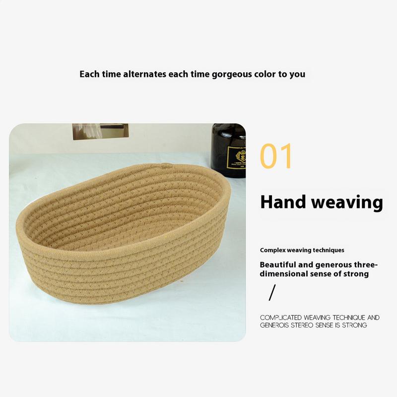 Nordic Cotton Rope Woven Storage Baskets Organize Boxs Desktop Sundries Organize Basket Sundries Key Cosmetics Storage