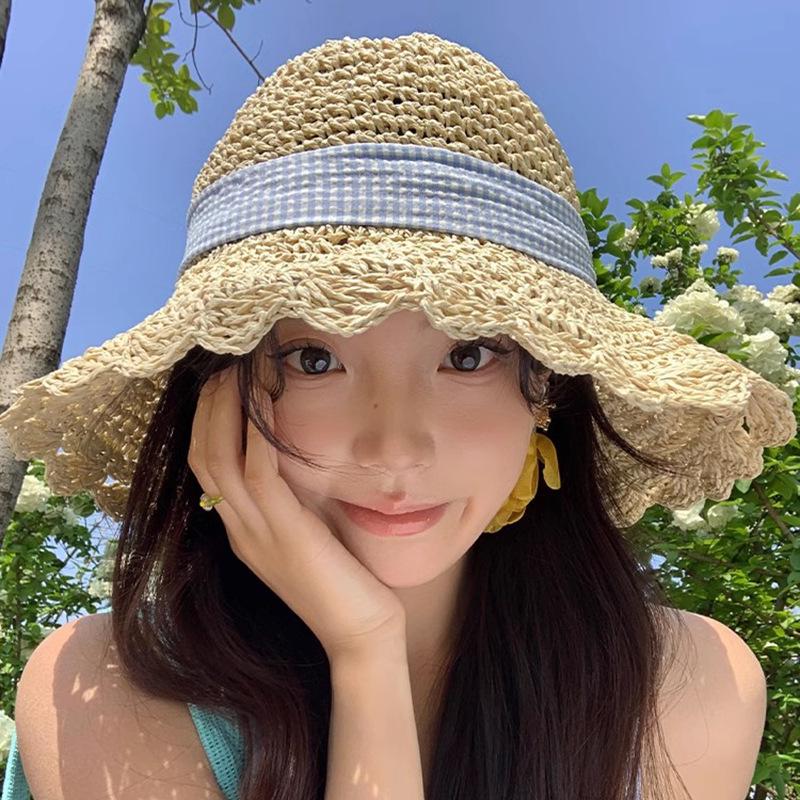 Women's Large Brim Foldable Breathable Straw Sun Hat for Summer Travel & Vacation
