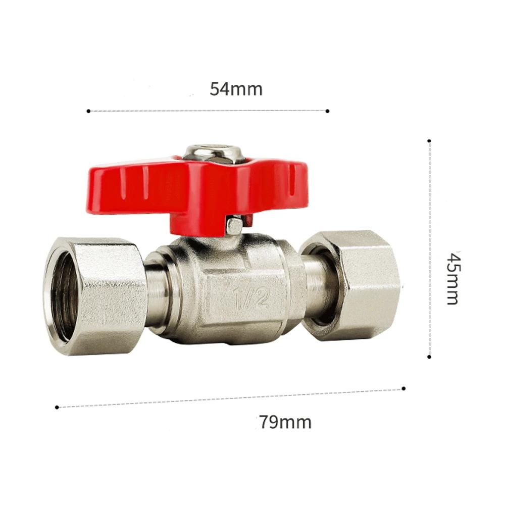 Union Ball Valve 1/2" -3/4" Brass Double Female and Male Thread Valve Water Pipe Switch Gas Straight To Tap Water