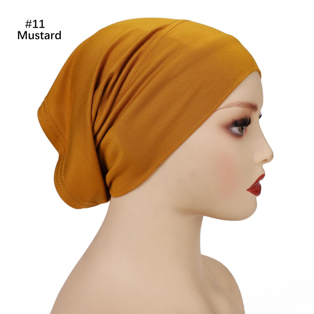 High Quality Wide Brimmed Double Stitches Large Hijab Cap Modal Jersey Cotton Inner Caps Muslim Woman Scarf Islamic Under Caps