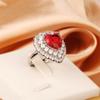 Heart Shaped Ring Zircon Jewelry Women's Ring Jewelry European and American Color Diamonds