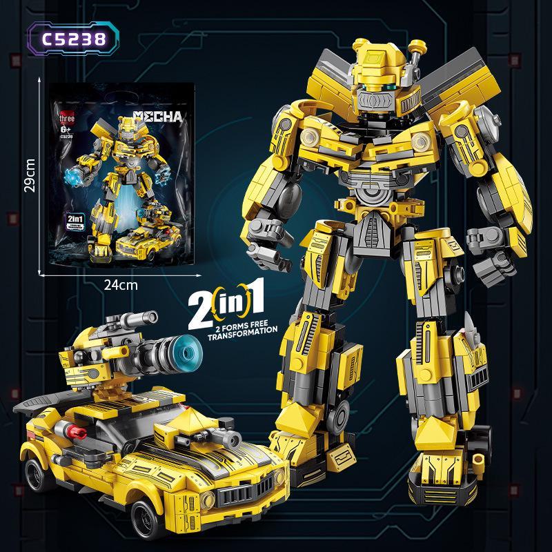 LEGO-Compatible Transformers Mech Warrior King Kong Construction Vehicle Building Blocks Toy for Kids
