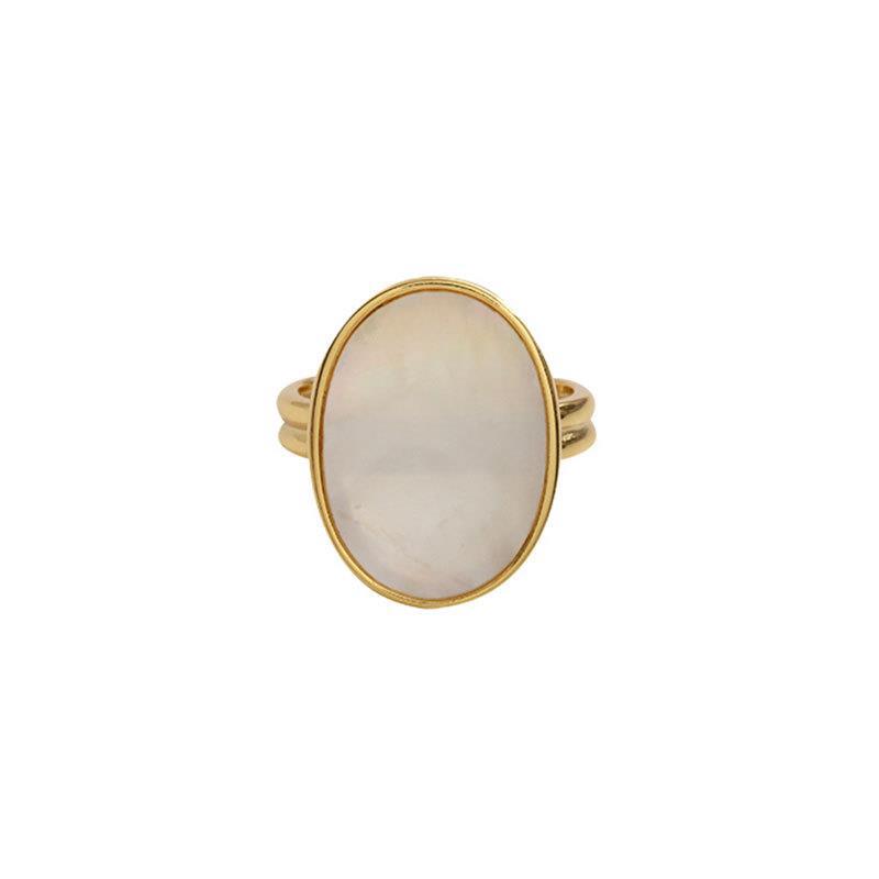 Chic S925 Pure Silver Adjustable Open Shell Ring For Women With Cow Style Print
