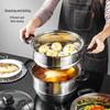 Meichu 304 Stainless Steel 3-Layer Steamer (32cm, Glass Lid)
