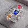 Blue Zircon Open Index Finger Ring: Simple European & American Style for Women