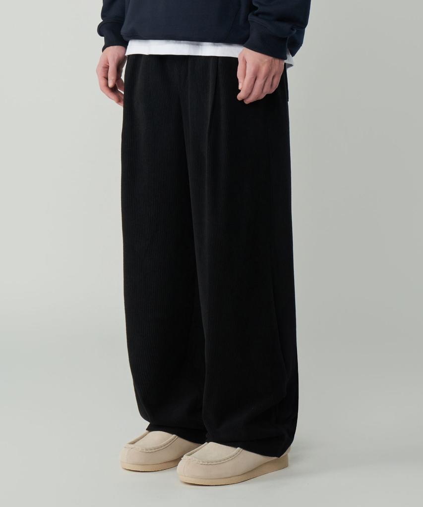 UNTAPPED STUDIO [2Pack] Single-Pleat Wide Corduroy Elastic Pants 3 Colors