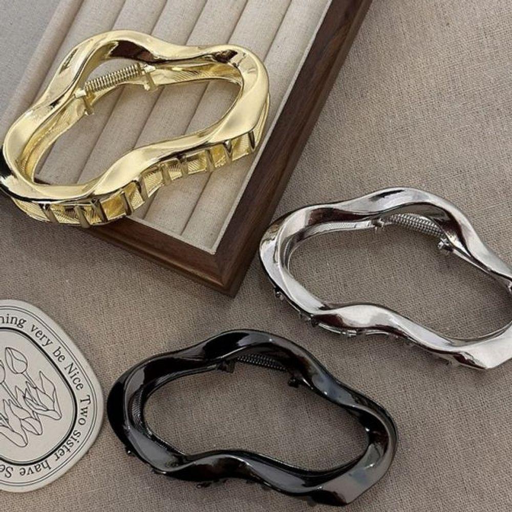 

Metal Trend All Hair Clip Silver Black Gold Plated Big Size Silver