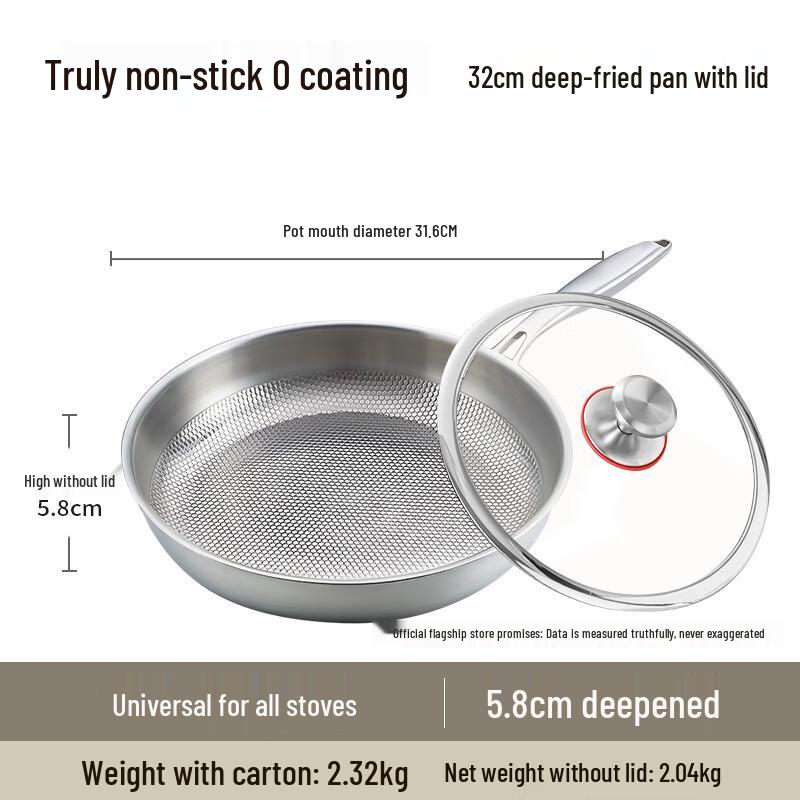 

Handun 32cm 316 Stainless Steel Frying Pan with Lid