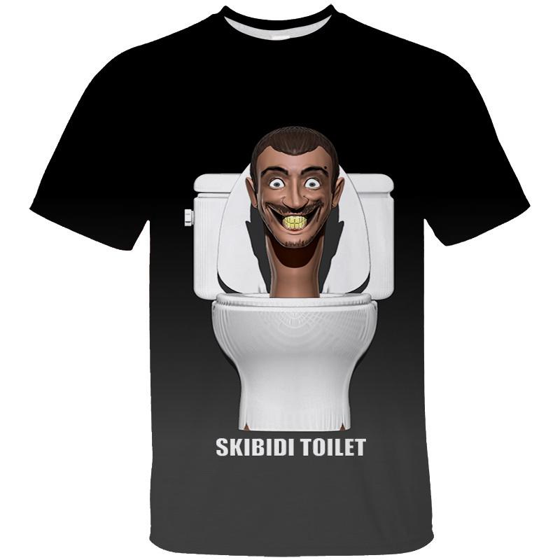3D Funny Toilet Printing T-Shirt Cartoon Camera Graphic T-Shirt Men Children Fashion Street Clothing T-Shirt
