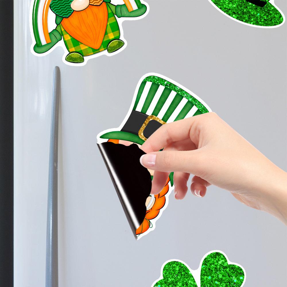 St Patricks Day Refrigerator Magnets Festive Magnetic Stickers Set of 16 Magnetic Stickers for Fridge Decorative Garage Door