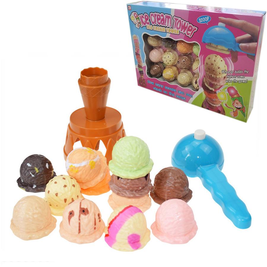 Ice Cream Toys Stack Blance Toy Party Desktop Board Games For Family Simulation Food Kitchen Interactive Educational Toys
