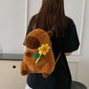 Plush Capybara Backpack Hamburg Doll Fur Bag Popular Kawaii Handbags  School