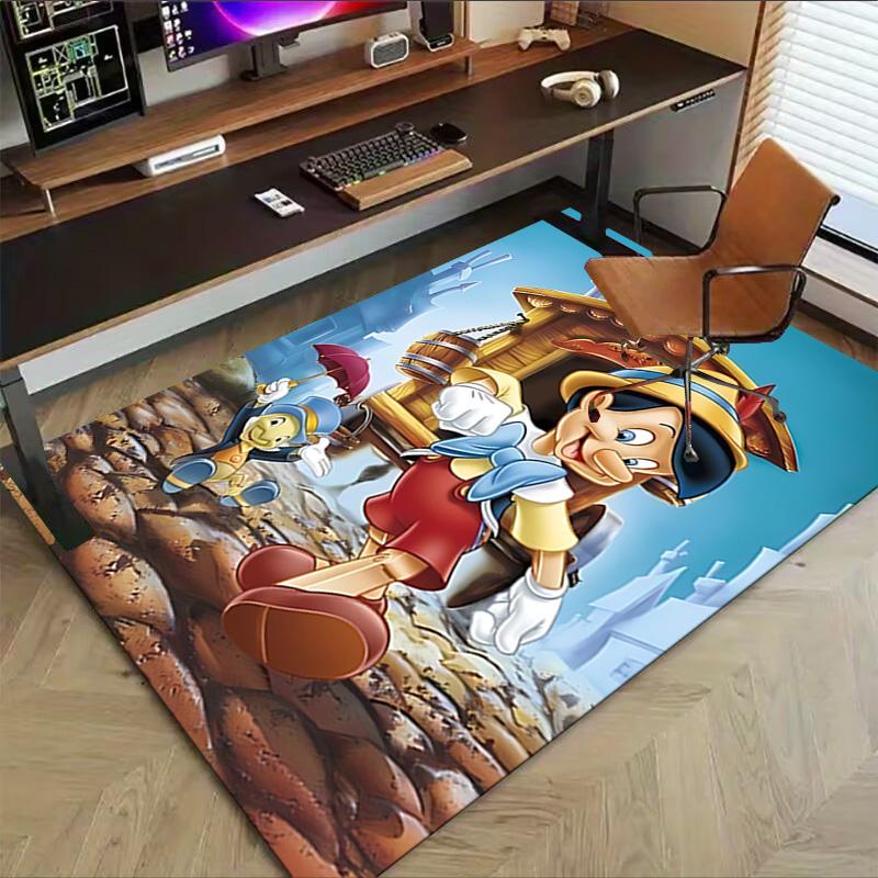 Pinocchio'S Adventure Begins Carpet For Playroom Bedroom Living Room Sofa Home Decorkids Game Area Rug Nonslip Floor Mat