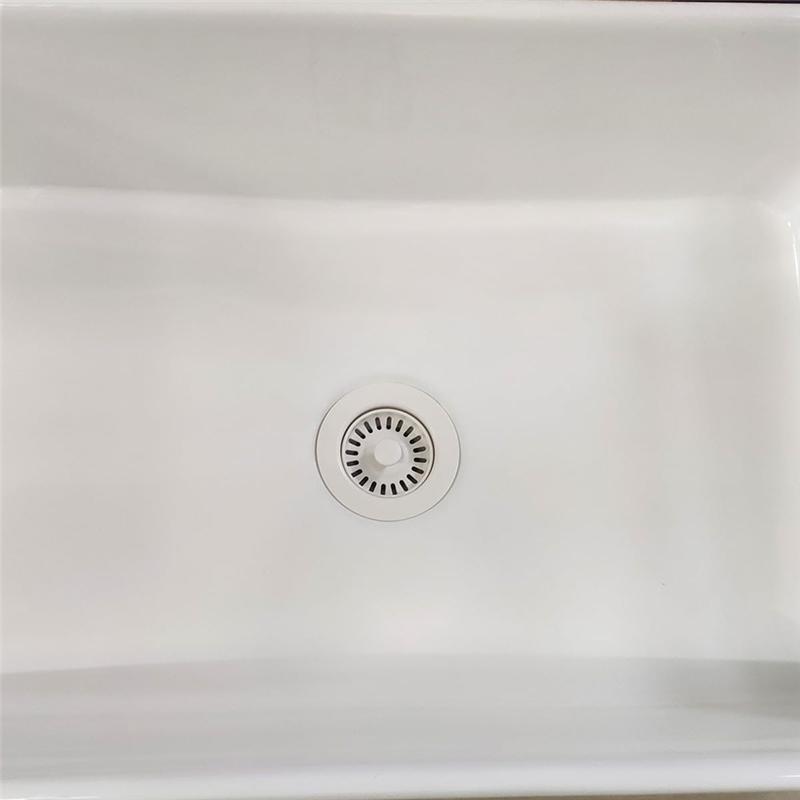 

A95I-For Granite Or Fireclay Compatible 3-1/2 Inch Polymer White Sink Drain Kit With Basket Strainer And Stopper For Kitchen Sin білий
