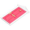 Mini Wooden Door Bright Color Vivid Details Smoother Edge Dollhouse Miniature Fairy Door for 1:12 Doll House GiftsRose Red