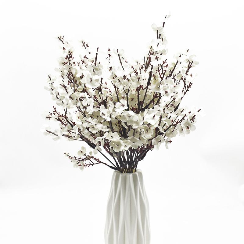 Gypsophila Silk Peach Blossom Bouquet Artificial Flowers 5 Forks 7 Color Small Plants Bunches Bonsai for Home Wedding Decoration