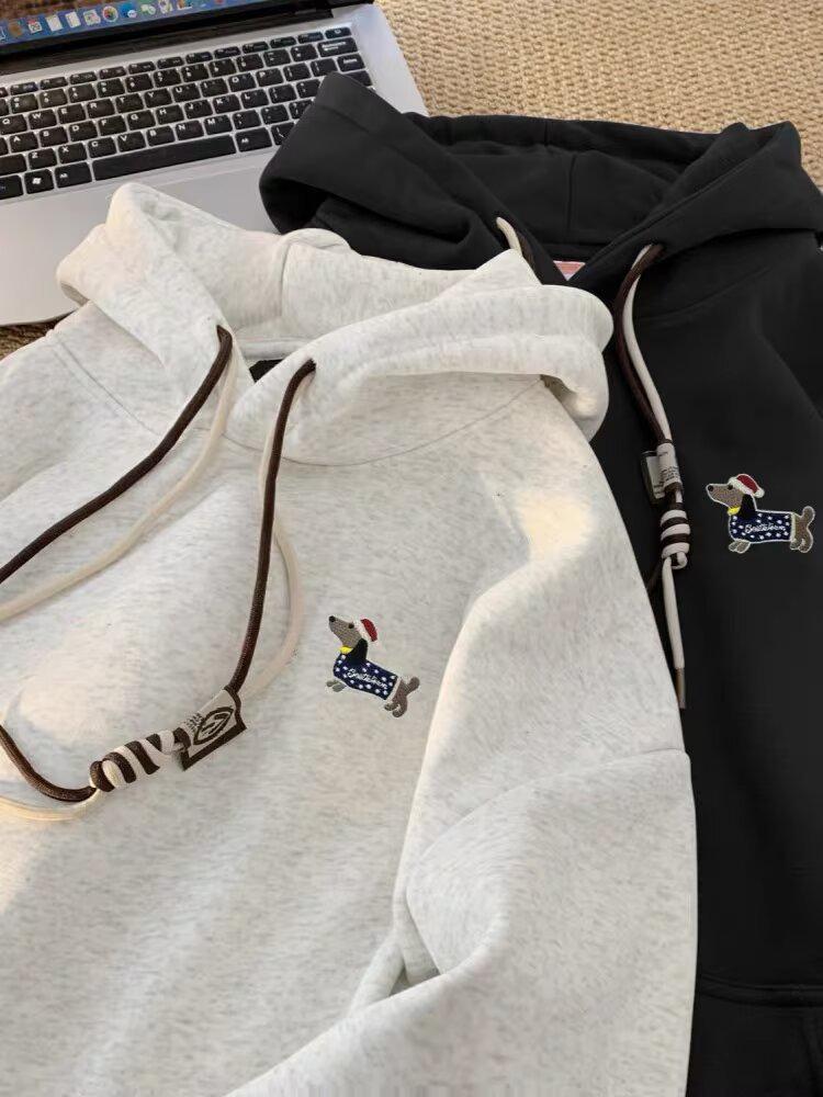 Felpa con Cappuccio Unisex Stampa Cuccioli Autunno/Inverno 2025 - Trendy Vestibilità Larga Manica Lunga
