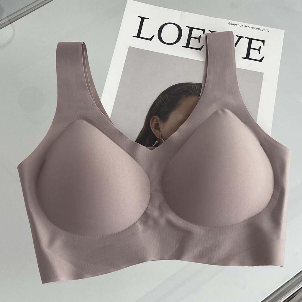 Women's All-in-one Fixed Cup Thin Underwear Traceless Comfortable Sport No Underwire Beauty Vest Style Bra