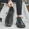 Men's Black Leather Brogue Shoes - Summer Formal/Casual, British Style, Youthful, Soft Surface, Height-Boosting.