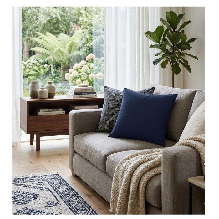 Coussin polyester uni 40 x 40 cm Pop color bleu marine