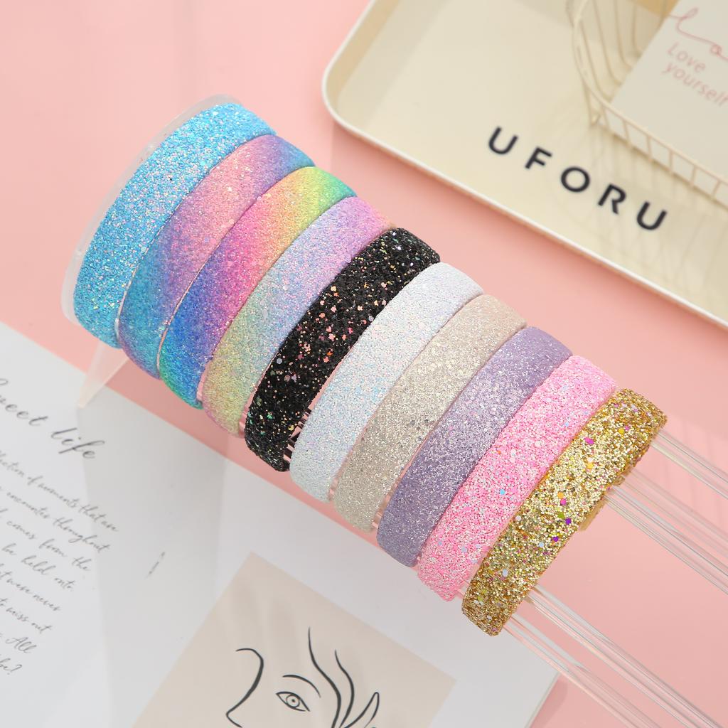 Glitzernde Stirnbänder für Kinder, Haarschmuck für kleine Mädchen, Süßes Stirnband für Kinder, Dickes Glitzer-Kinderhaarband