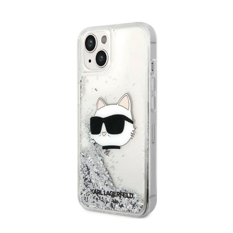 Karl Lagerfeld Liquid Glitter Nft Choupette Head - Etui Iphone 14 Plus (Srebrny)