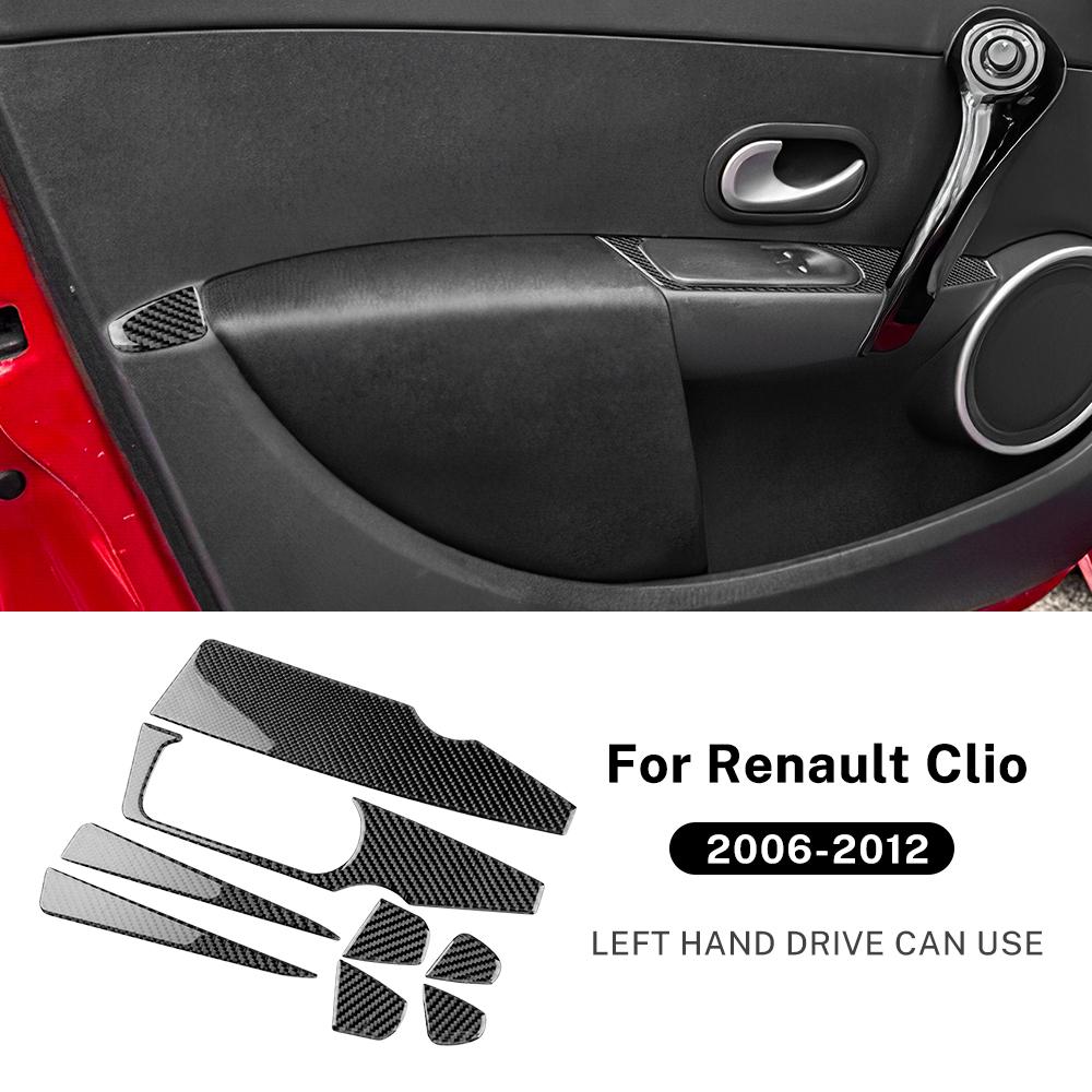 Real Soft Carbon Fiber Sticker For Renault Clio 3 2006 2007 2008 2009 2010 2011 2012 Car 4-Door Window Panel Sticker Accessories