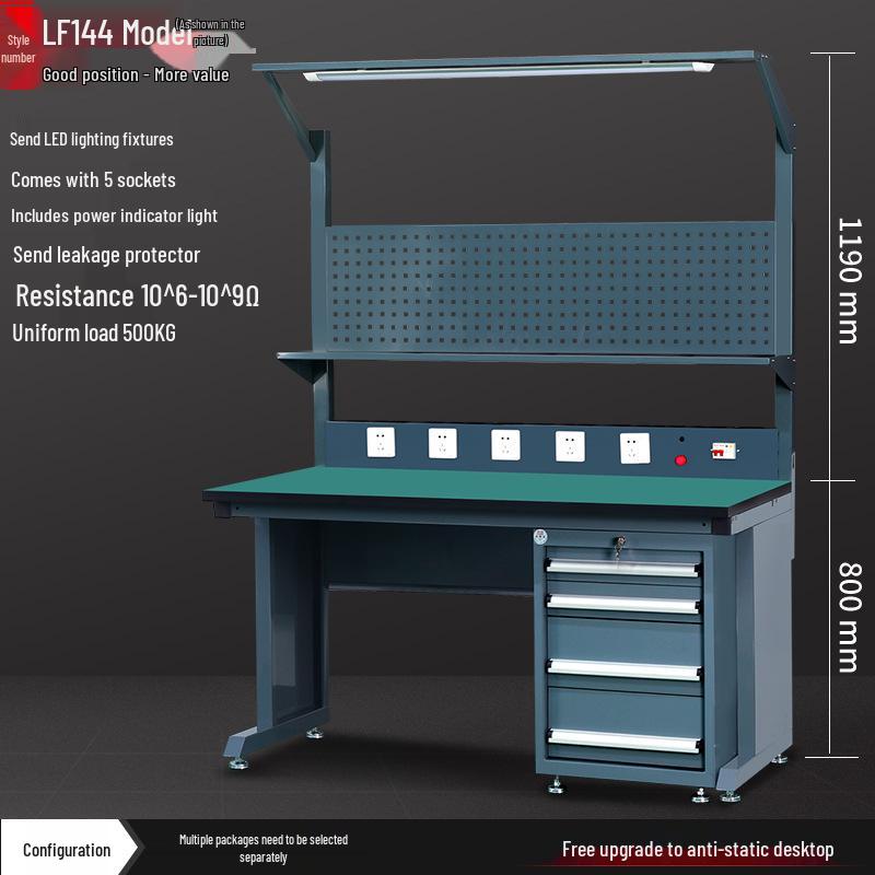 Heavy-Duty Anti-Static Multifunctional Workbench with Thickened Steel Frame for Maintenance and Inspection.