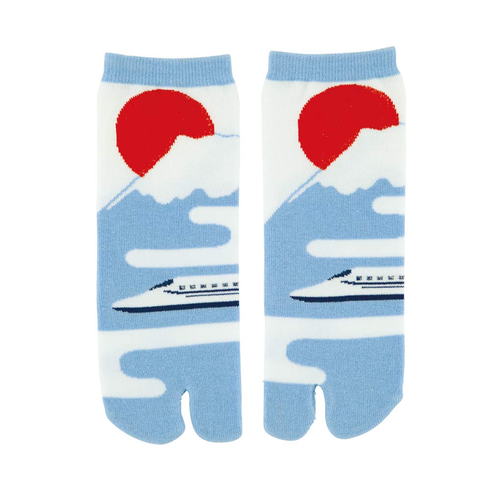Noren Tabi Socks Fuji Tabi Made In Japan with Nara Crew Japanese for and Babies Kids' (Japanorama/Mount Design) - Two-Toe Socks, Cotton, Length,