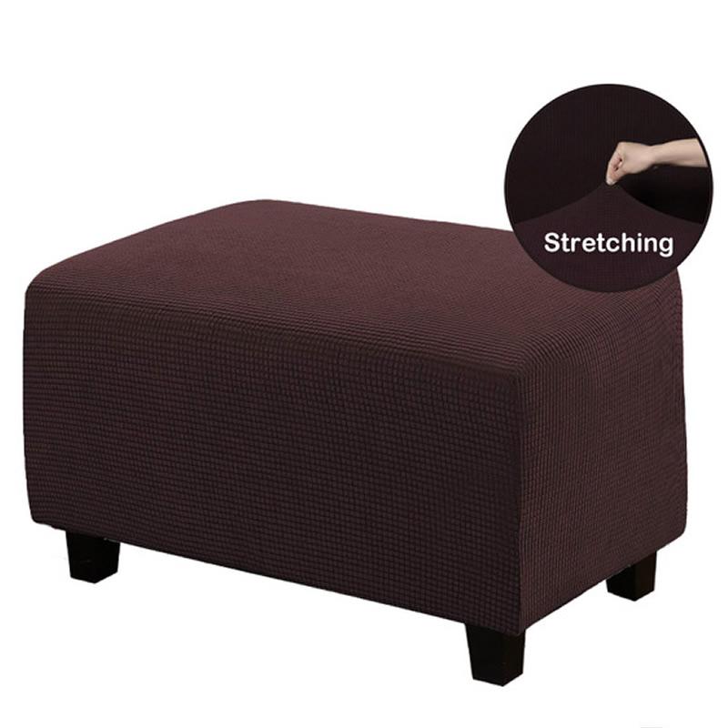 Rechteckiger Jacquard-Bezug für Ottomane, elastischer Hocker, Sofabezug, Fußstütze, Stuhlbezug, Möbelschutzbezüge NEU