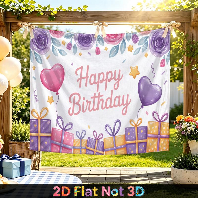 Party Backdrop Pink Purple Photo Booth Background Front Door Decor