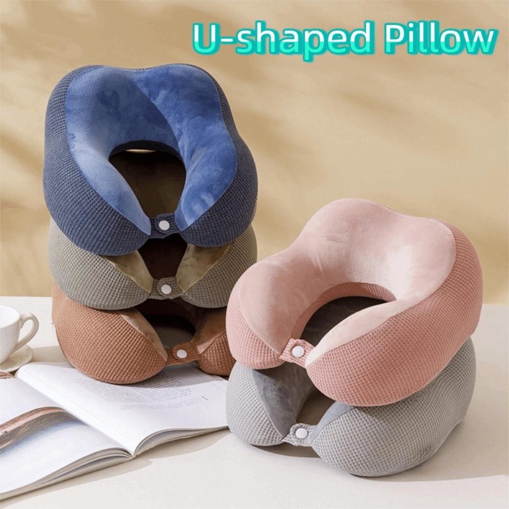 Slow Rebound U-shaped Pillow Soft Neck Support Durable Travel Pillow  Car