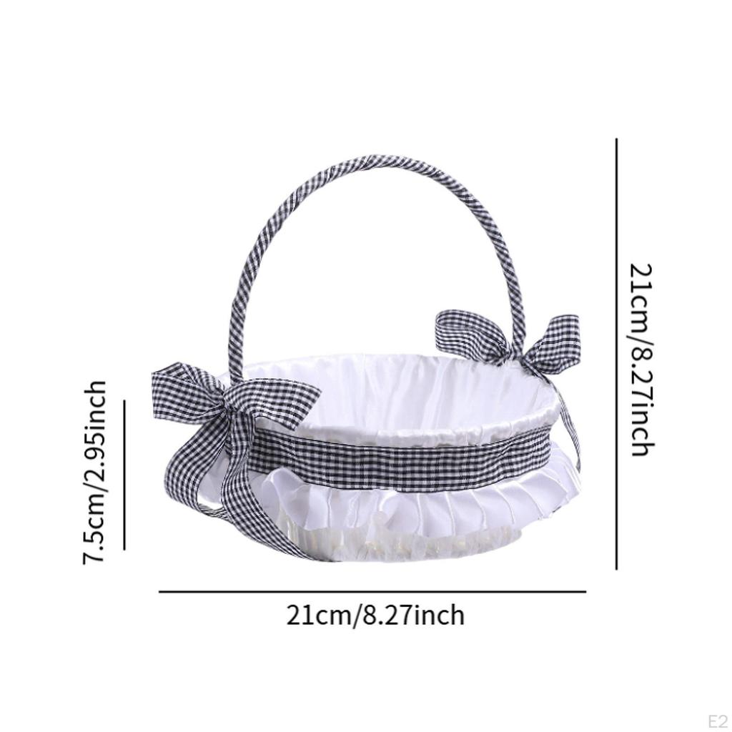 Wedding Flower Girl Basket Elegant Rustic with Handle Storage Home Decoration Bridesmaid