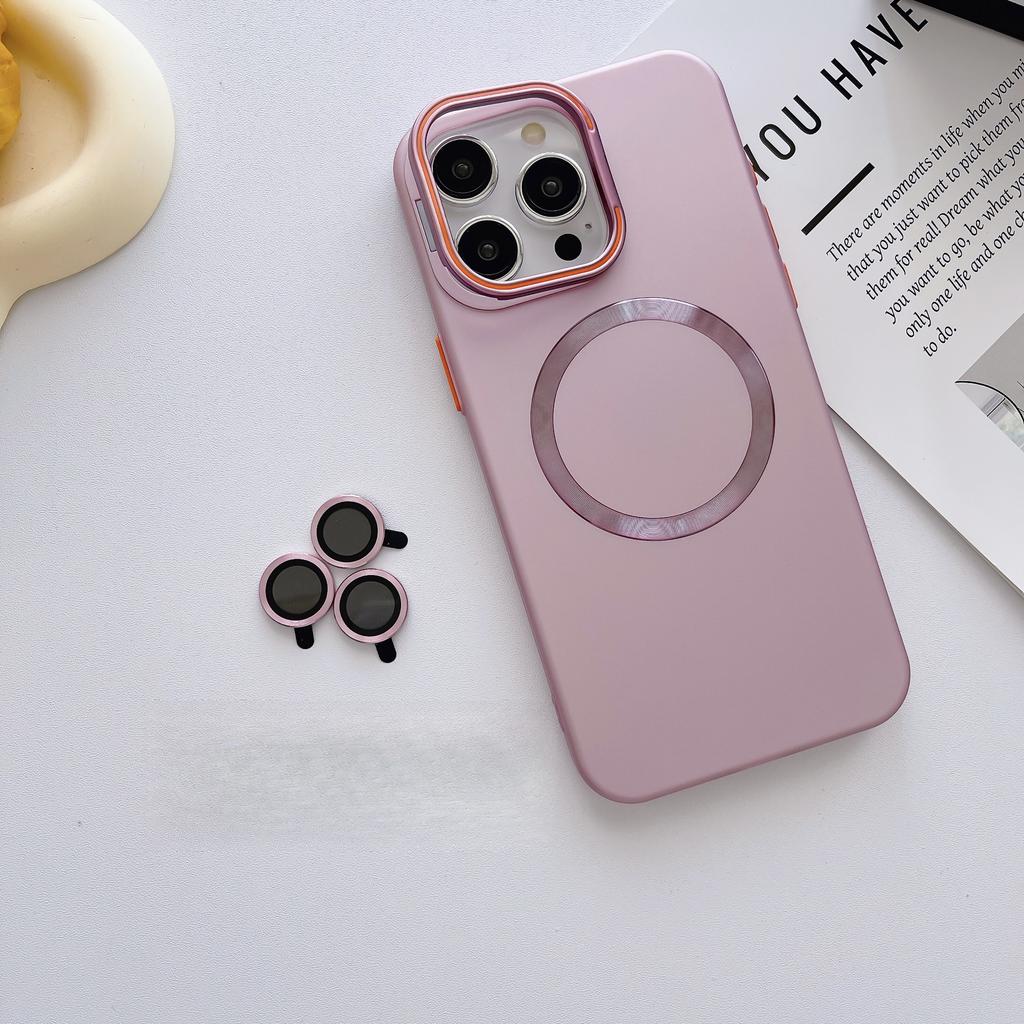 Applicable To IPhone15, ROP, Max Stand, Magnetic Phone Case, Lens Film, Matte Full Cover for IPhone 14 /15
