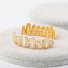 Blues New Style Men Bling Iced Out Diamond CZ Baguette Cubic Zircon Grillz Teeth for Halloween Rapper Jewelry