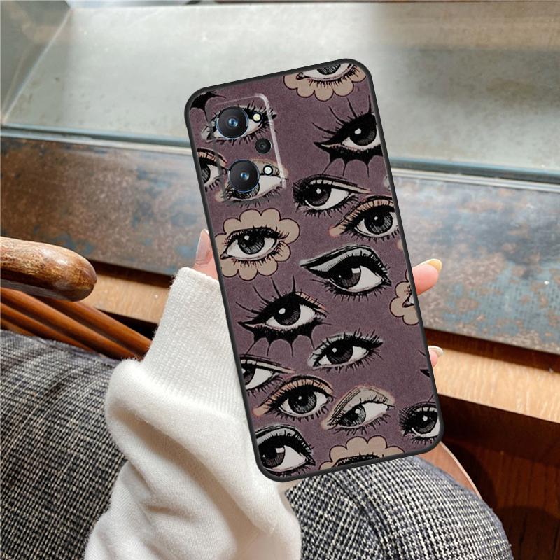 Scary Face Eyes Case For Realme 15 Pro GT7 GT6 11 12 13 14 Pro Plus C55 C51 C53 C35 C33 C61 C65 C67 C71 C75