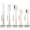 4/5pcs Gold Embellishment Handle Cutlery Set Shiny Stainless Steel Dinnerware Set Knife Cake Fork Coffee Spoon Flatware